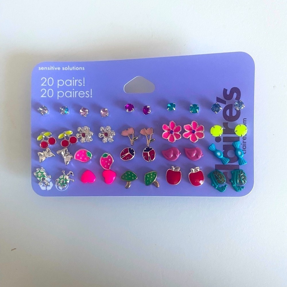 NWT Claire’s Mixed Stud Earrings - 20 Pack